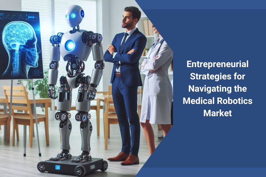 Entrepreneur presenting a medical robotics prototype to healthcare professionals