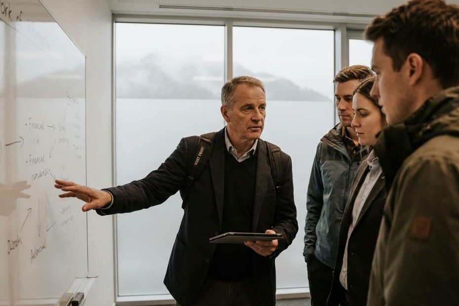 West Point veteran leading a team meeting while making decisions under ambiguous conditions